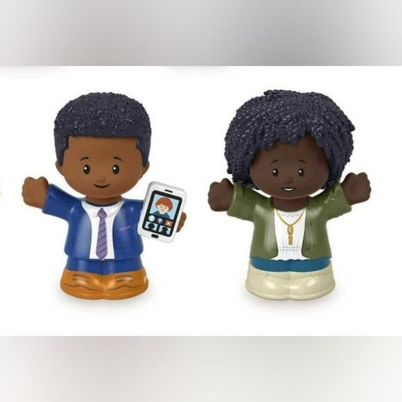🎉 BARRY & SHELLY FISHER PRICE LITTLE PEOPLE Set of African-American Mom - Picture 1 of 2